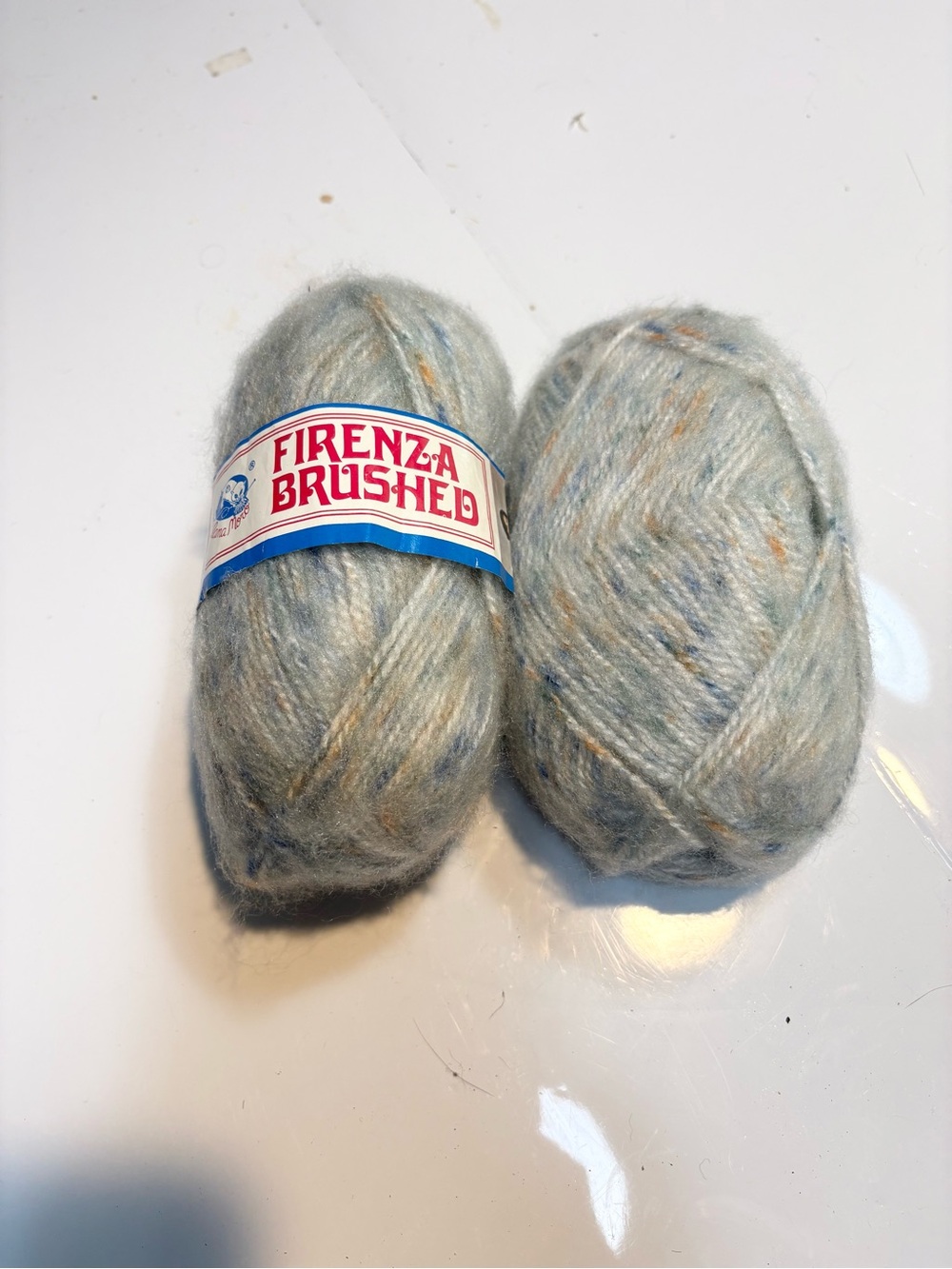 Vintage Lana Moro Brushed Acrylic Yarn - Soft Blue Heather 2